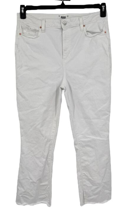 PAIGE Denim - Paige Claudine Claudine Flared Ankle-Crop Jeans white size 32